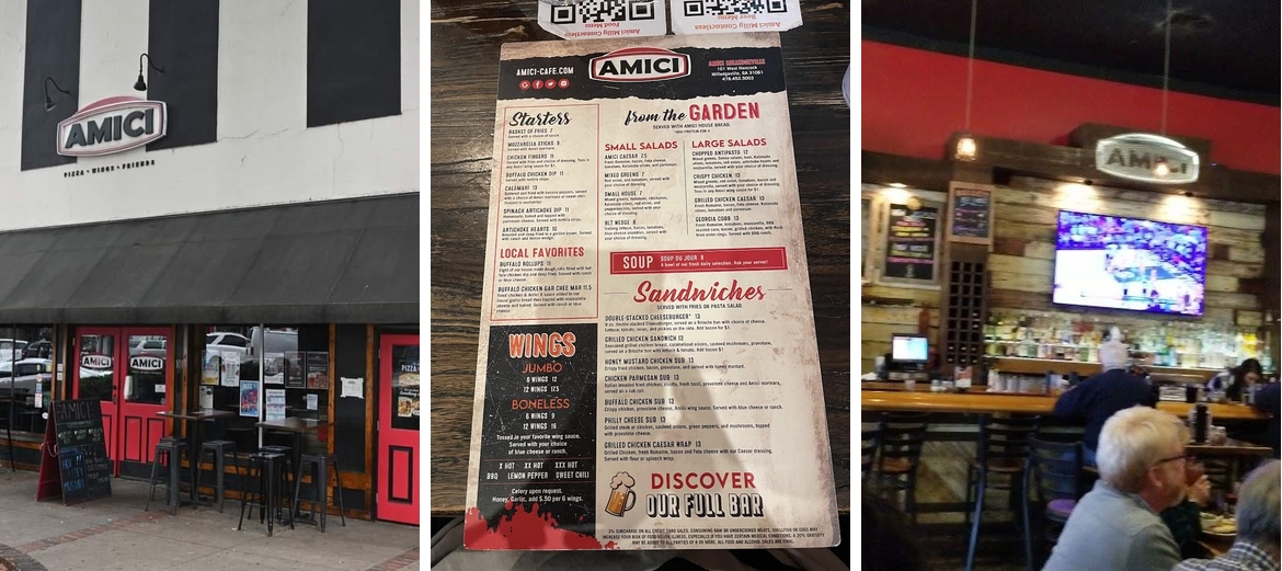 Amici Milledgeville Menu